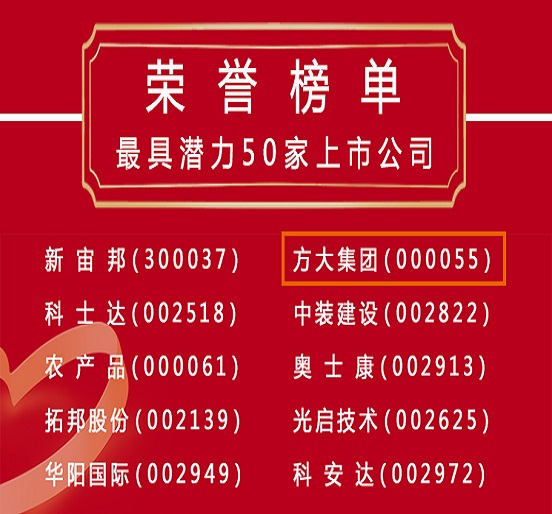 2020.08.26 方大榮獲深圳最具潛力50家上市公司