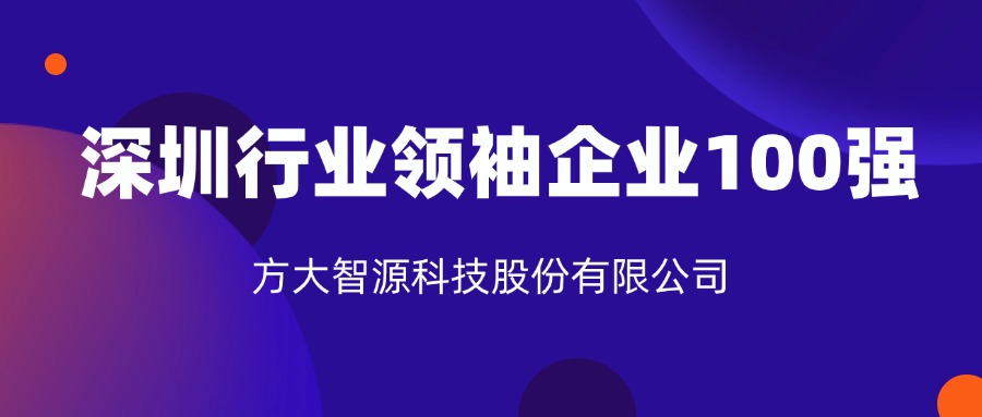 方大智源科技股份有限公司連續(xù)六年上榜“深圳行業(yè)領(lǐng)袖企業(yè)100強(qiáng)”